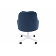 Pemberly Row Fabric Dining Upholstered Caster Chair in Antonio Navy (set of 2)