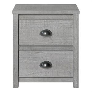 Pemberly Row Modern 20&quotW Solid Wood Nightstand in Dritfwood Finish