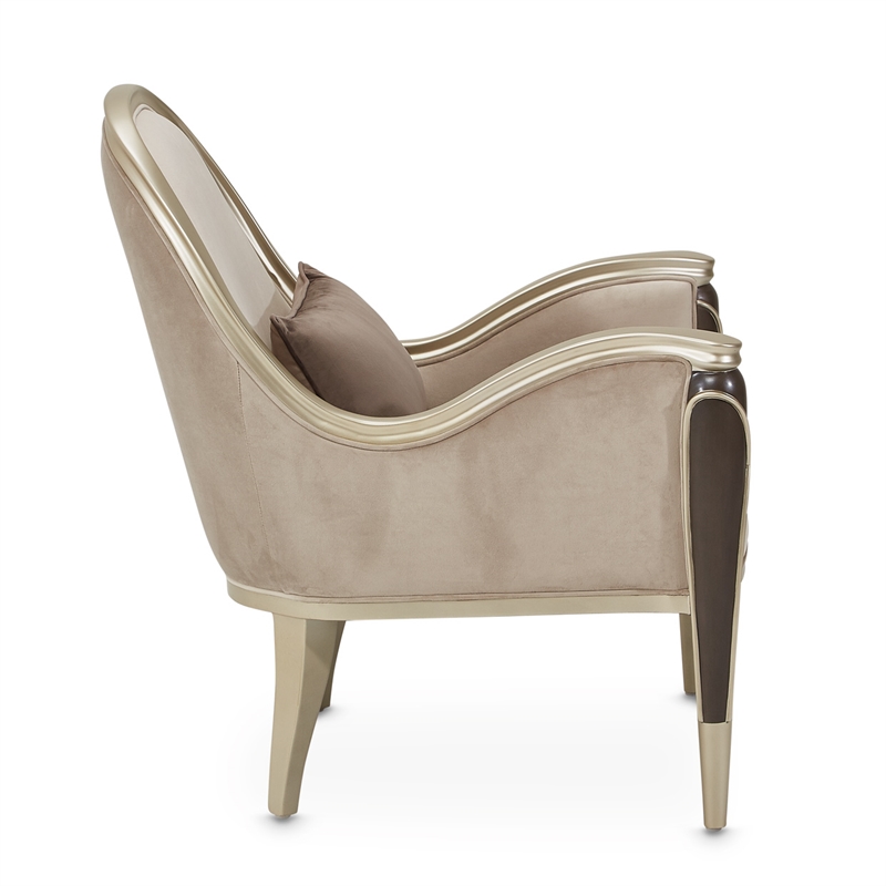 Pemberly Row Modern Accent Velvet Chair in Porcini/Hazelnut Brown