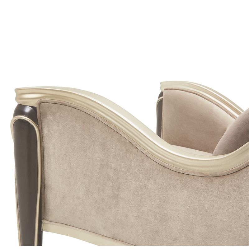 Pemberly Row Modern Accent Velvet Chair in Porcini/Hazelnut Brown