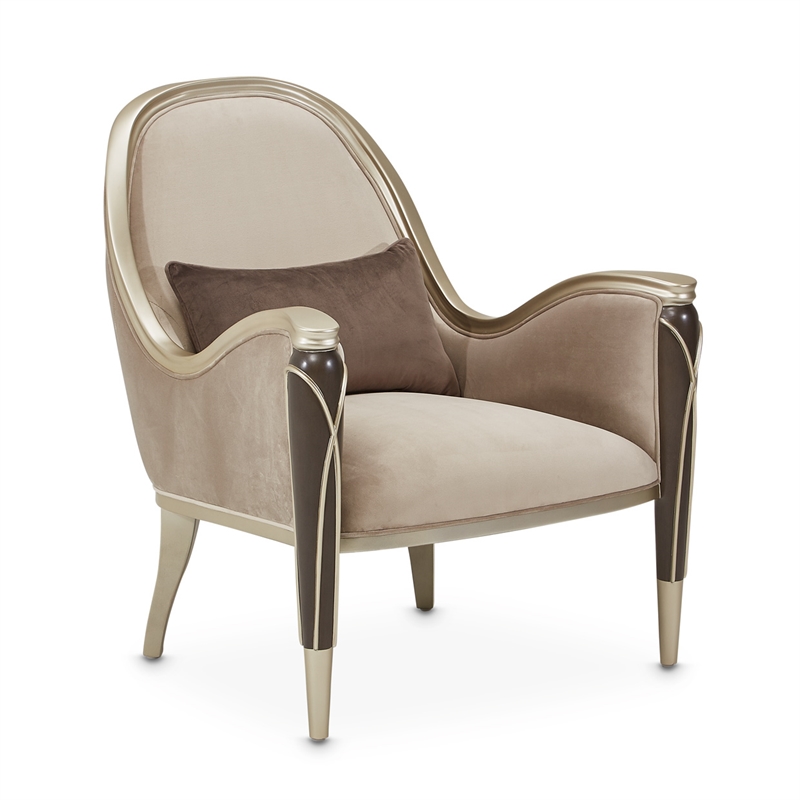 Pemberly Row Modern Accent Velvet Chair in Porcini/Hazelnut Brown
