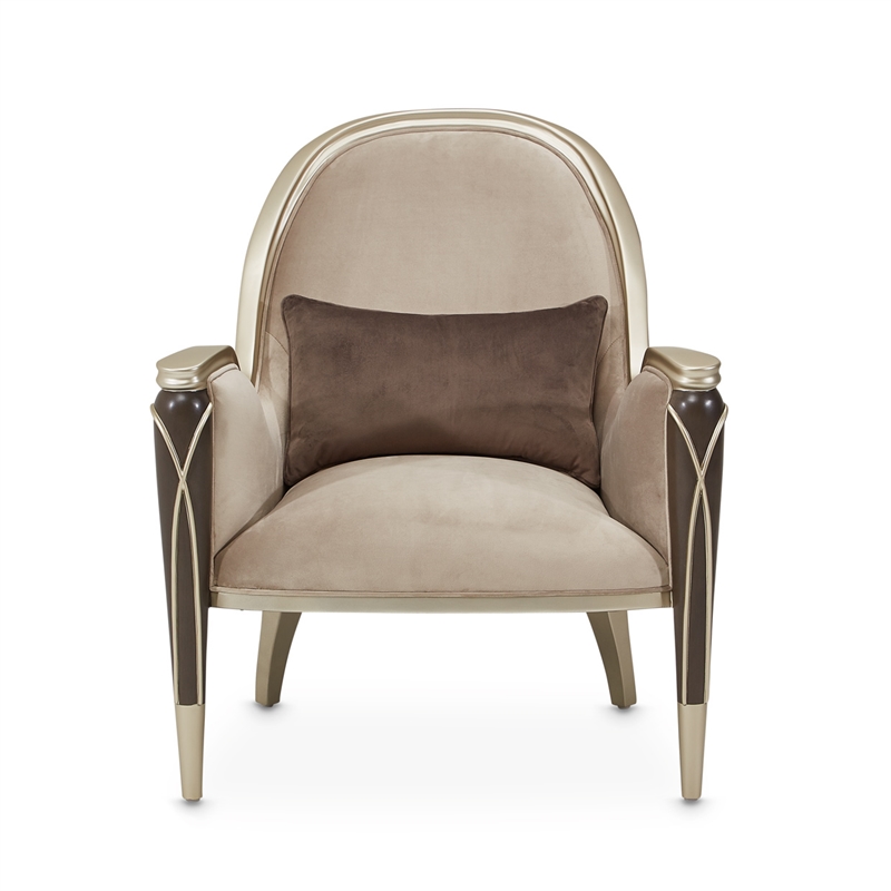 Pemberly Row Modern Accent Velvet Chair in Porcini/Hazelnut Brown