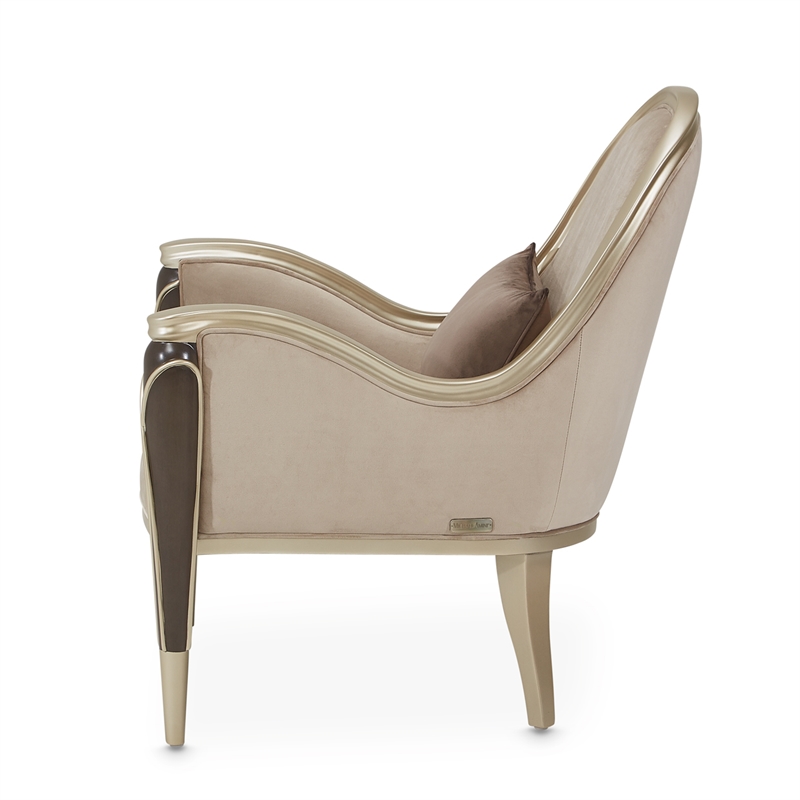 Pemberly Row Modern Accent Velvet Chair in Porcini/Hazelnut Brown