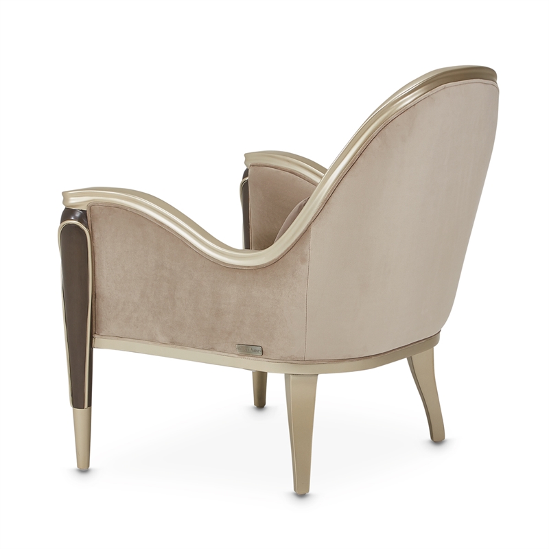 Pemberly Row Modern Accent Velvet Chair in Porcini/Hazelnut Brown