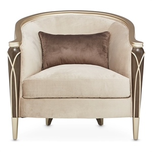 Pemberly Row Matching Velvet Chair in Porcini/Hazelnut Brown