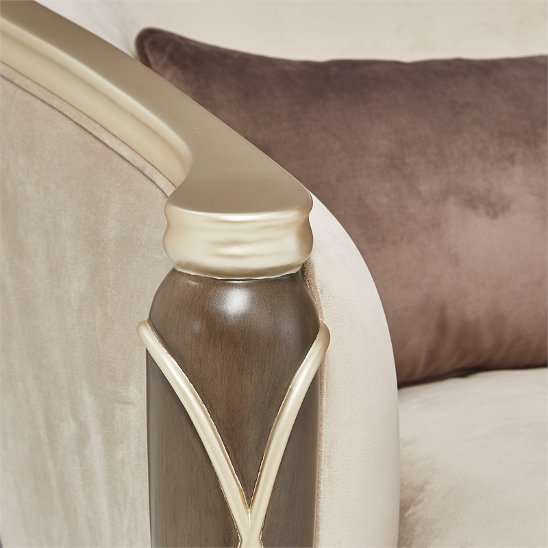 Pemberly Row Matching Velvet Chair in Porcini/Hazelnut Brown