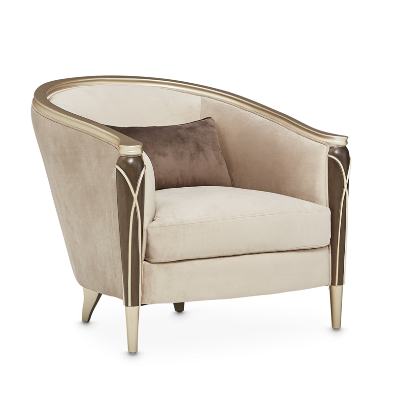 Pemberly Row Matching Velvet Chair in Porcini/Hazelnut Brown