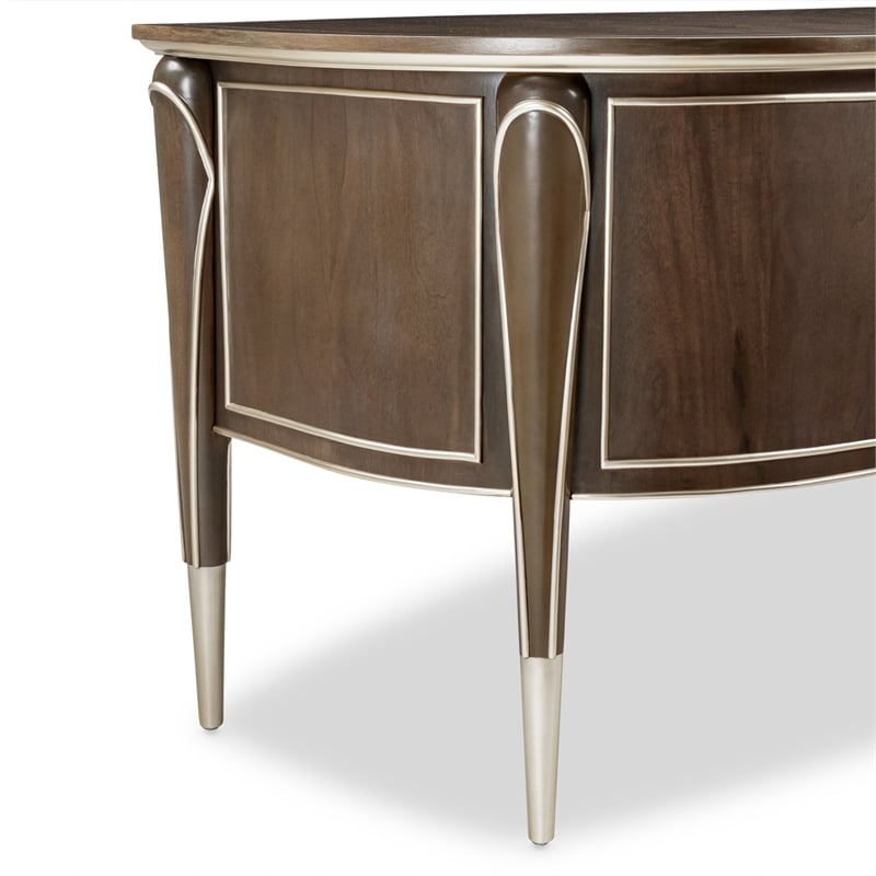 Pemberly Row Modern Transitional Wood Desk in Hazelnut Brown