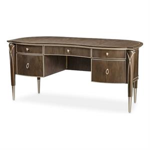 Pemberly Row Modern Transitional Wood Desk in Hazelnut Brown