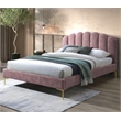 Pemberly Row Modern Fabric Upholstered Queen Platform Bed in Ash Rose Pink