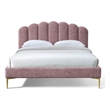 Pemberly Row Modern Fabric Upholstered Queen Platform Bed in Ash Rose Pink