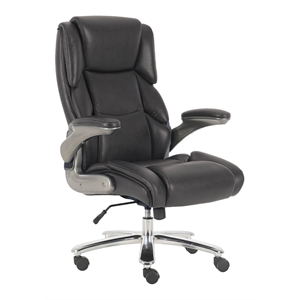 Pemberly Row Fabric Heavy Duty Desk Chair with Casters in Black Finish
