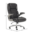 Pemberly Row Fabric Heavy Duty Desk Chair with Casters in Black Finish