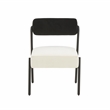 Pemberly Row Transitional Velvet Accent Chair in Cream Finish