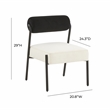 Pemberly Row Transitional Velvet Accent Chair in Cream Finish