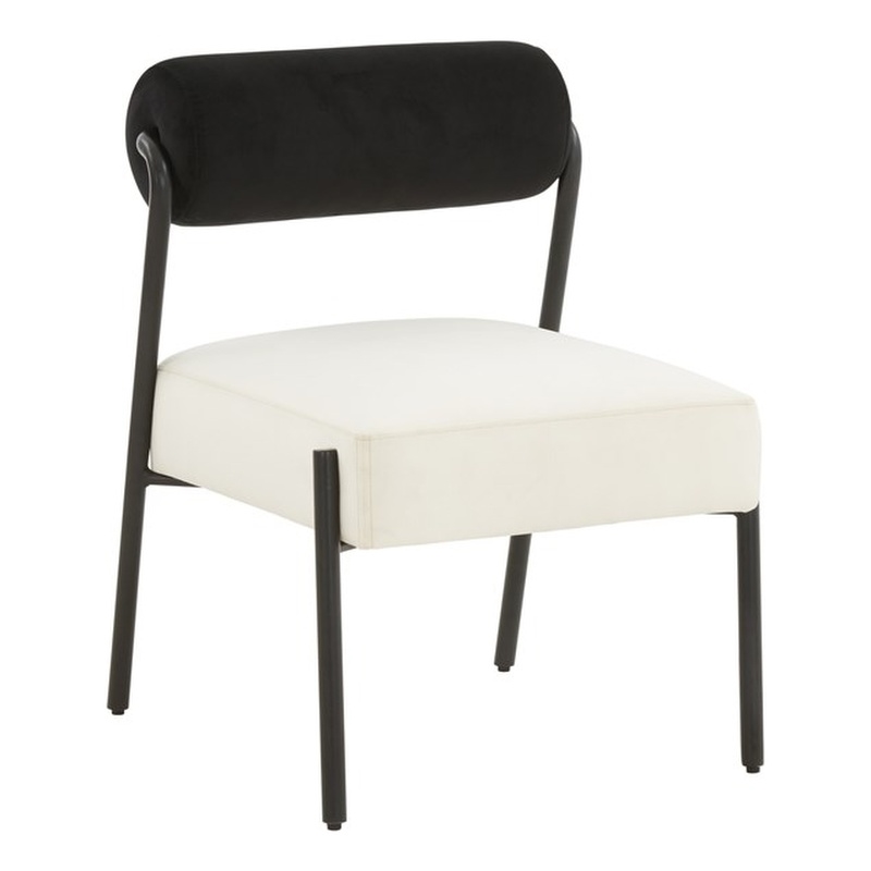 Pemberly Row Transitional Velvet Accent Chair in Cream Finish