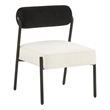 Pemberly Row Transitional Velvet Accent Chair in Cream Finish