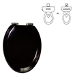 Pemberly Row Modern Elongated Wood Toilet Seat in Black Finish