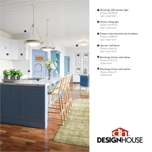 Pemberly Row Modern Metal Dummy Door Lever in Satin Nickel/Silver