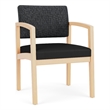 Pemberly Row Polyurethane Reception Guest Chair in Natural/Black