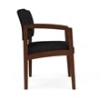 Pemberly Row Fabric Reception Guest Chair in Open House Black/Walnut