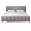 Pemberly Row Upholstered Mid-Century Fabric King Platform Bed in Gray