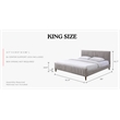 Pemberly Row Upholstered Mid-Century Fabric King Platform Bed in Gray