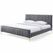 Pemberly Row Upholstered Contemporary Fabric King Platform Bed in Charcoal