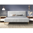 Pemberly Row Upholstered Modern Fabric King Platform Bed in White Boucle