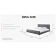 Pemberly Row Upholstered Modern Fabric King Platform Bed in White Boucle