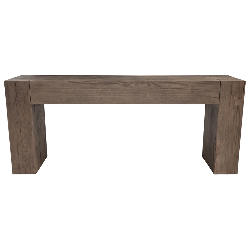 Pemberly Row Transitional Wood Console Table in Natural Brown