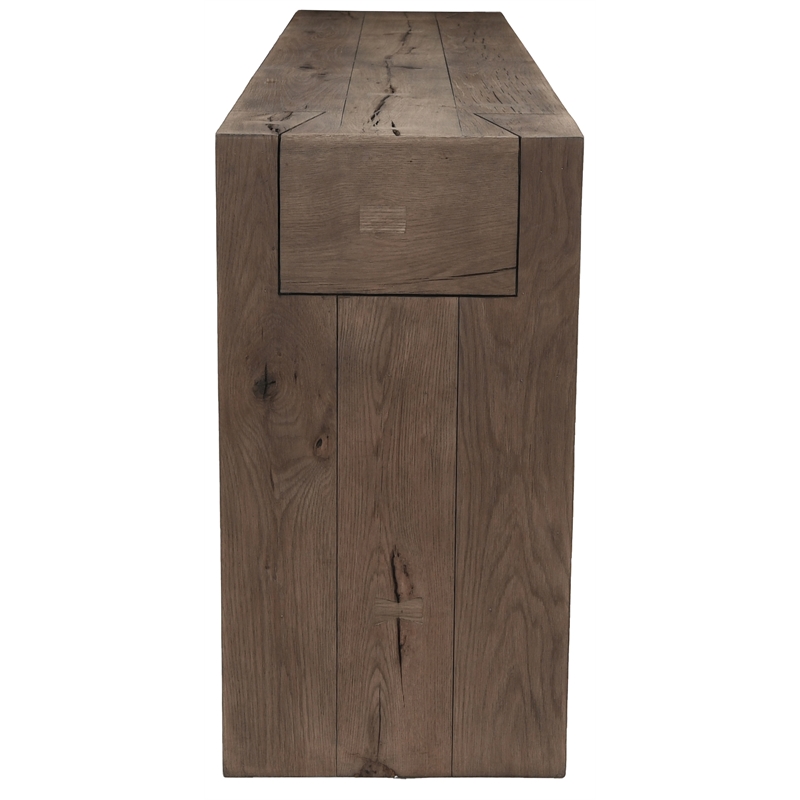 Pemberly Row Transitional Wood Console Table in Natural Brown