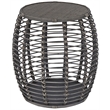 Pemberly Row Modern Transitional Rattan End Table in Gray/Espresso