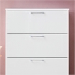 Pemberly Row Glossy 4-Drawer Engineered Wood Jumbo Chest in White
