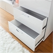 Pemberly Row Glossy 4-Drawer Engineered Wood Jumbo Chest in White