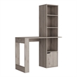 Pemberly Row Engineered Wood Writing Desk w/ Bookcase and Cabinet in Gray