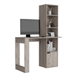 Pemberly Row Engineered Wood Writing Desk w/ Bookcase and Cabinet in Gray