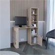 Pemberly Row Engineered Wood Writing Desk w/ Bookcase and Cabinet in Gray