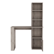Pemberly Row Engineered Wood Writing Desk w/ Bookcase and Cabinet in Gray