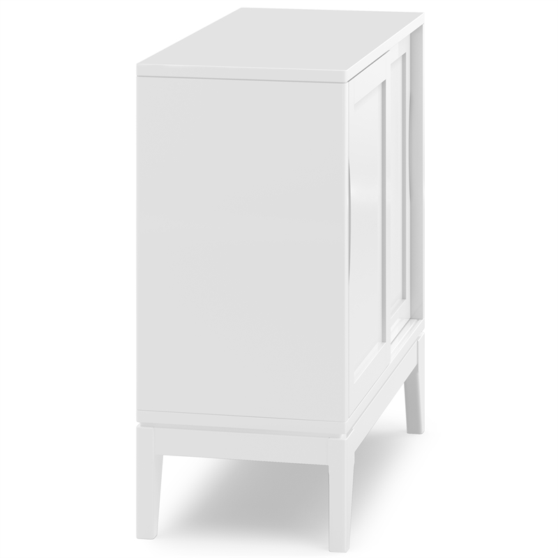 Pemberly Row Wood Storage Cabinet with Adjustable Shelves in White