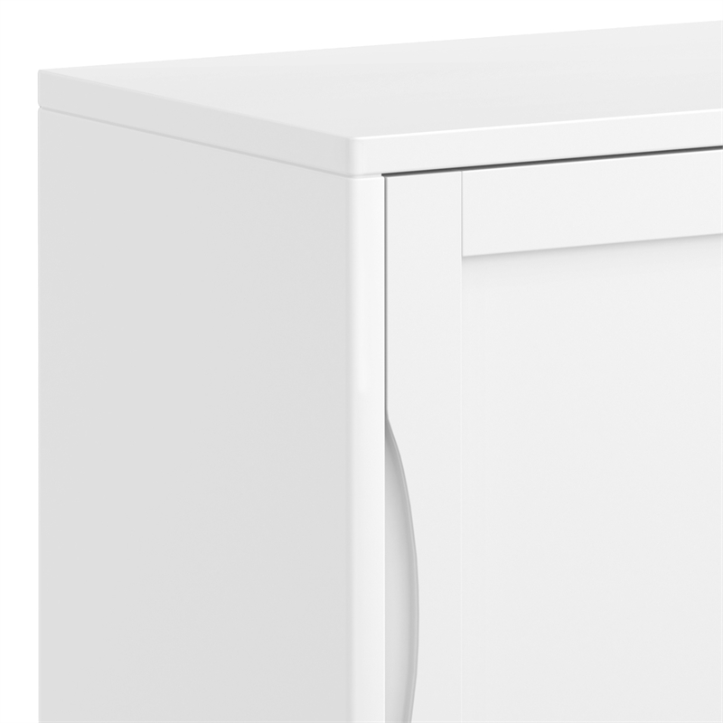 Pemberly Row Wood Storage Cabinet with Adjustable Shelves in White