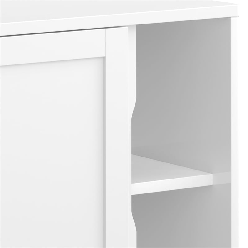 Pemberly Row Wood Storage Cabinet with Adjustable Shelves in White