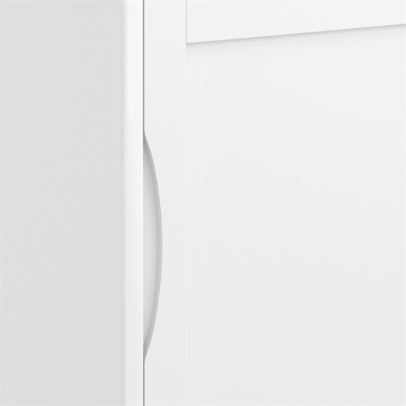 Pemberly Row Wood Storage Cabinet with Adjustable Shelves in White