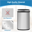 Pemberly Row Modern Stainless Steel Kitchen Trash Can in Silver