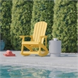 Pemberly Row Modern Plastic Adirondack Rocking Chair in Yellow
