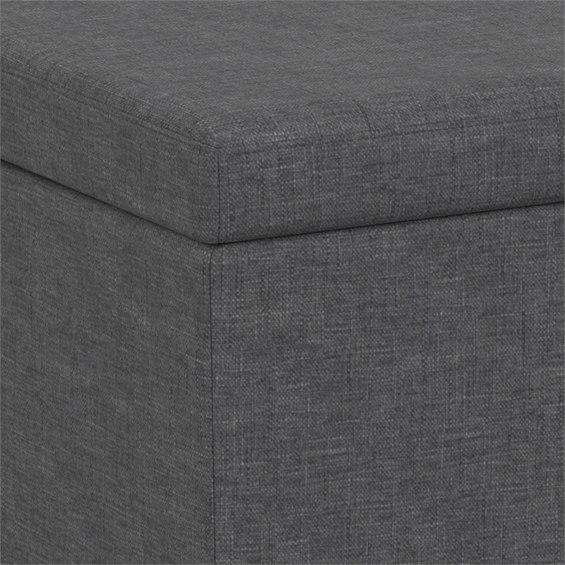 Pemberly Row Contemporary Fabric & Wood Storage Ottoman Bench in Gray