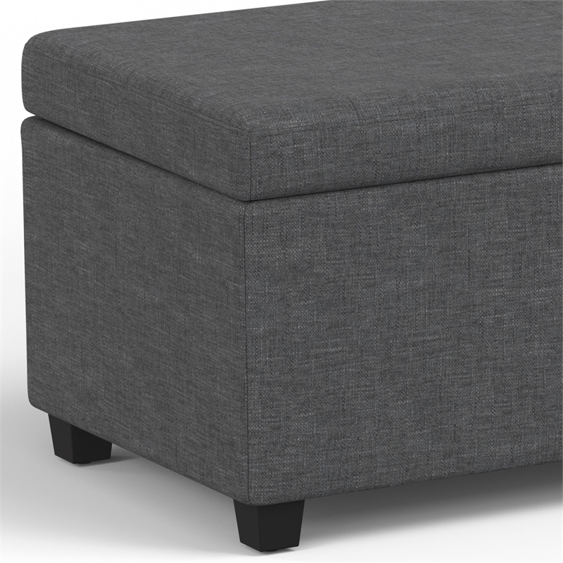 Pemberly Row Contemporary Fabric & Wood Storage Ottoman Bench in Gray