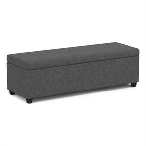 Pemberly Row Contemporary Fabric & Wood Storage Ottoman Bench in Gray