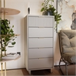 Pemberly Row Tall & Narrow Engineered Wood Dresser in Light Gray