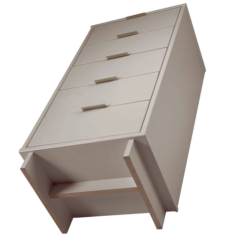 Pemberly Row Tall & Narrow Engineered Wood Dresser in Light Gray